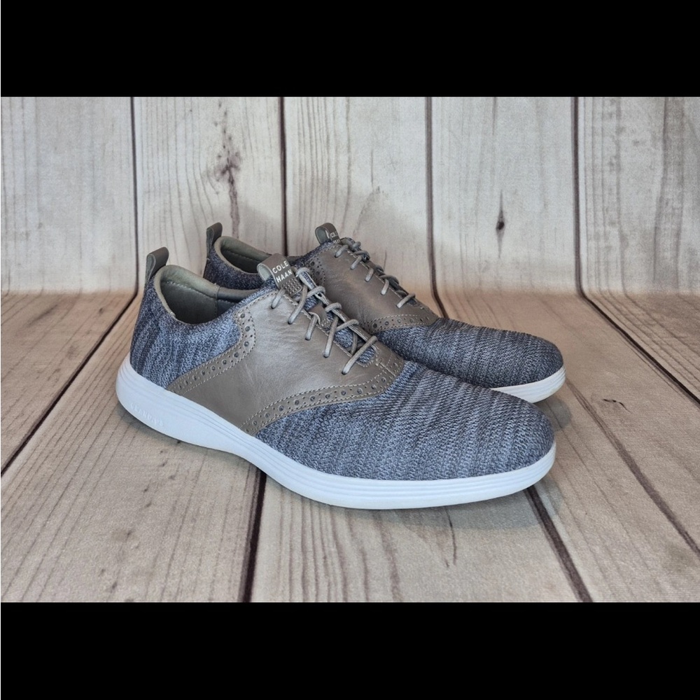 Cole Haan Grand Tour Shoes Men's Sz 12 M Gray Knit Saddle City Crossover Hybrid